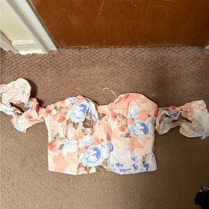 Express Floral Off-Shoulder Women Crop Top